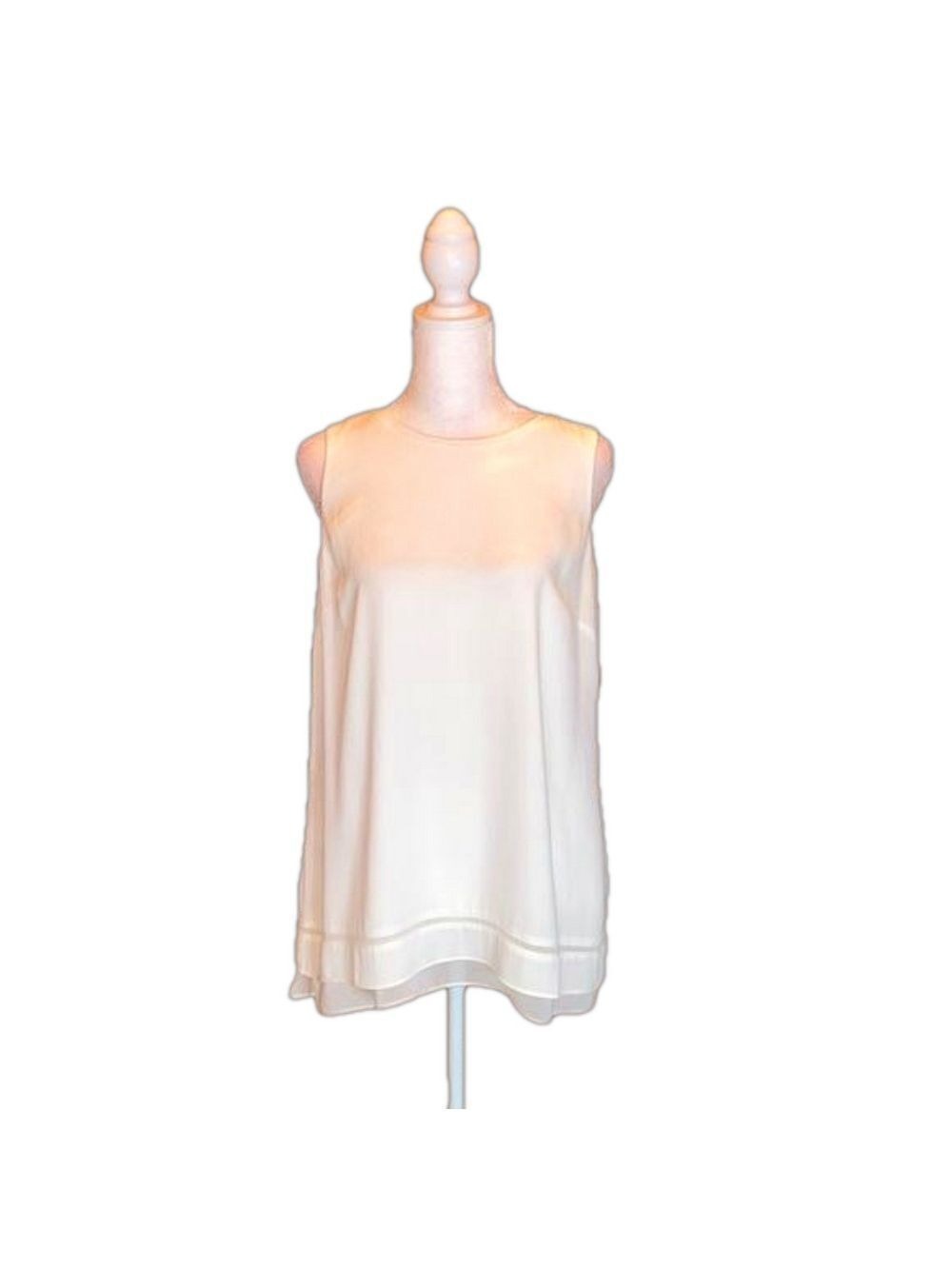 WHITE HOUSE BLACK MARKET Cream/Off-White Blouse Tank Top Size M